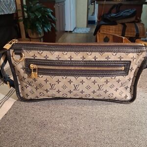 Louis Vuitton Beige and Black Monogram Pouch